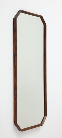 Italian 1960s Rosewood Octagonal Wall Mirror - 2096666