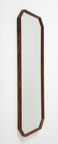 Italian 1960s Rosewood Octagonal Wall Mirror - 2096668