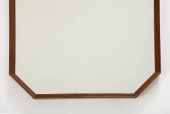 Italian 1960s Rosewood Octagonal Wall Mirror - 2096669