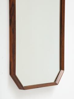Italian 1960s Rosewood Octagonal Wall Mirror - 2096670