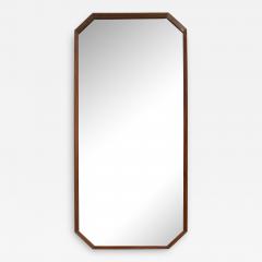 Italian 1960s Rosewood Octagonal Wall Mirror - 2098218