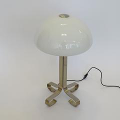 Italian 1960s Table Lamp in White Glass and Nickel - 2964365