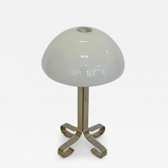 Italian 1960s Table Lamp in White Glass and Nickel - 2965194