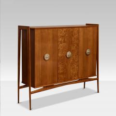 Italian 1960s Tall Cabinet Walnut Briar Wood - 3947858