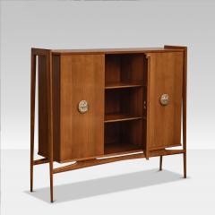 Italian 1960s Tall Cabinet Walnut Briar Wood - 3947864