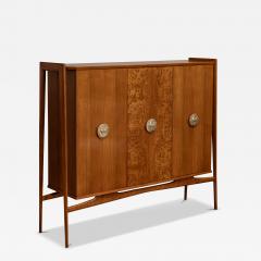 Italian 1960s Tall Cabinet Walnut Briar Wood - 3949051