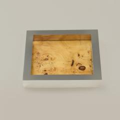 Italian 1960s chrome and burr wood catchall vide poche - 4744349