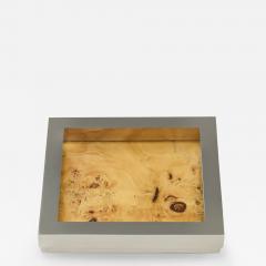 Italian 1960s chrome and burr wood catchall vide poche - 4745935