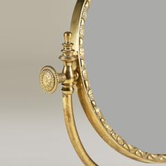 Italian 1960s oval brass table mirror on stand - 4359919