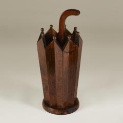 Italian 1960s wooden umbrella stand in an Arts Crafts style - 3575709