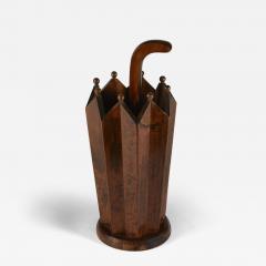 Italian 1960s wooden umbrella stand in an Arts Crafts style - 3591276