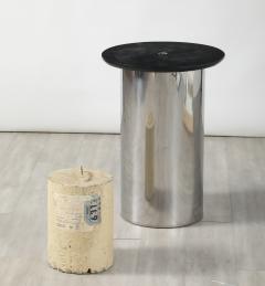 Italian 1970s Agate Center Dining Table with Chrome Cylindrical Base - 4420672