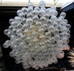 Italian 1970s Brass Bubble Chandelier with Glass Balls on Chains - 248455