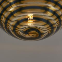Italian 1970s Murano amber and black swirl ball pendant - 3605221