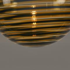 Italian 1970s Murano amber and black swirl ball pendant - 3605222