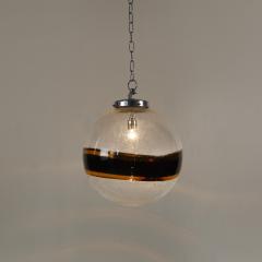 Italian 1970s Murano black and gold swirl ball pendant - 3605211