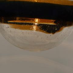 Italian 1970s Murano black and gold swirl ball pendant - 3605214