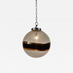 Italian 1970s Murano black and gold swirl ball pendant - 3611232