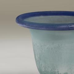 Italian 1970s Murano blue Scavo table lamp - 4523221