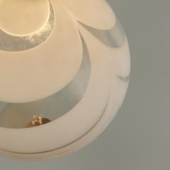 Italian 1970s Murano white swirl ball pendant - 3605217