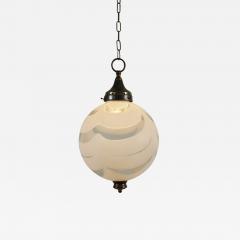 Italian 1970s Murano white swirl ball pendant - 3611233