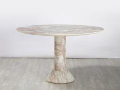 Italian 1970s Pink Veined Marble Center or Dining Pedestal Table - 4409797