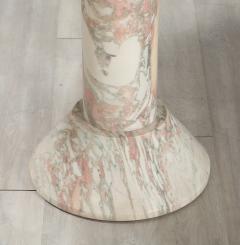 Italian 1970s Pink Veined Marble Center or Dining Pedestal Table - 4409799