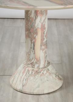 Italian 1970s Pink Veined Marble Center or Dining Pedestal Table - 4409802