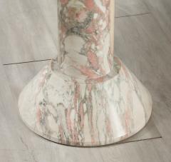 Italian 1970s Pink Veined Marble Center or Dining Pedestal Table - 4409804