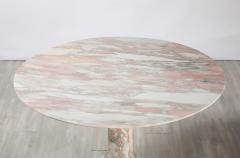 Italian 1970s Pink Veined Marble Center or Dining Pedestal Table - 4409806