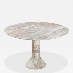 Italian 1970s Pink Veined Marble Center or Dining Pedestal Table - 4412067