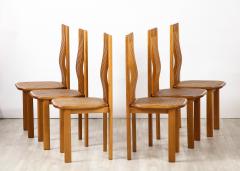 Italian 1970s Set of Six Maple and Cane Dining Chairs Italy circa 1970 - 3362242