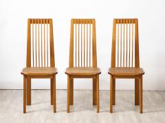 Italian 1970s Set of Six Maple and Cane Dining Chairs Italy circa 1970 - 3362247