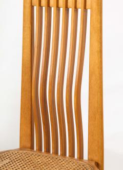 Italian 1970s Set of Six Maple and Cane Dining Chairs Italy circa 1970 - 3362250