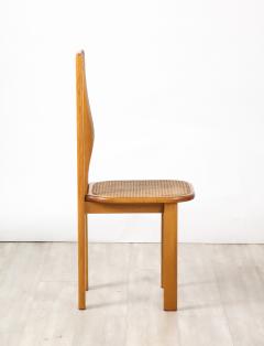 Italian 1970s Set of Six Maple and Cane Dining Chairs Italy circa 1970 - 3362254
