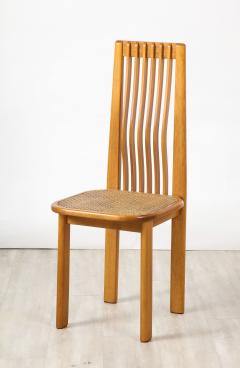Italian 1970s Set of Six Maple and Cane Dining Chairs Italy circa 1970 - 3362256