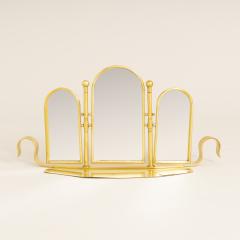 Italian 1970s brass dressing table mirror - 1759749