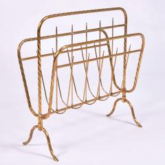 Italian 1970s brass magazine rack - 1495536