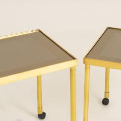 Italian 1970s brass nest of three tables - 1759742