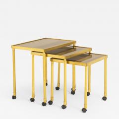 Italian 1970s brass nest of three tables - 1762334