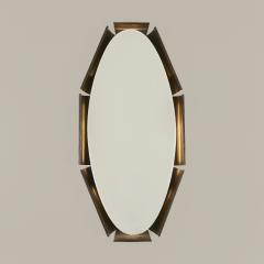 Italian 1970s wooden backlit wall mirror - 4079972