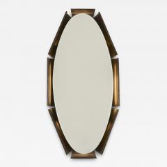 Italian 1970s wooden backlit wall mirror - 4082160