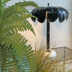 Italian 1980 s Black Palm Tree Lamp on a Marble Base - 3031097