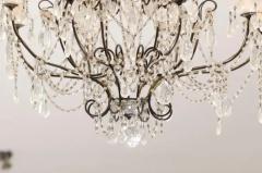 Italian 19th Century 10 Light Crystal and Iron Chandelier with Scrolling Arms - 3441862