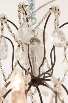 Italian 19th Century 10 Light Crystal and Iron Chandelier with Scrolling Arms - 3441903
