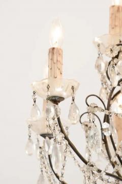Italian 19th Century 10 Light Crystal and Iron Chandelier with Scrolling Arms - 3441905