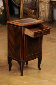 Italian 19th Century Bedside Table with Inlaid D cor Single Drawer and Door - 3544724