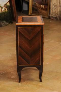 Italian 19th Century Bedside Table with Inlaid D cor Single Drawer and Door - 3544726