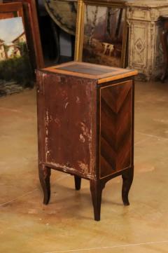 Italian 19th Century Bedside Table with Inlaid D cor Single Drawer and Door - 3544756
