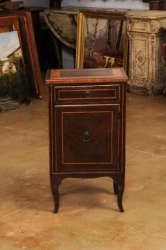 Italian 19th Century Bedside Table with Inlaid D cor Single Drawer and Door - 3544770